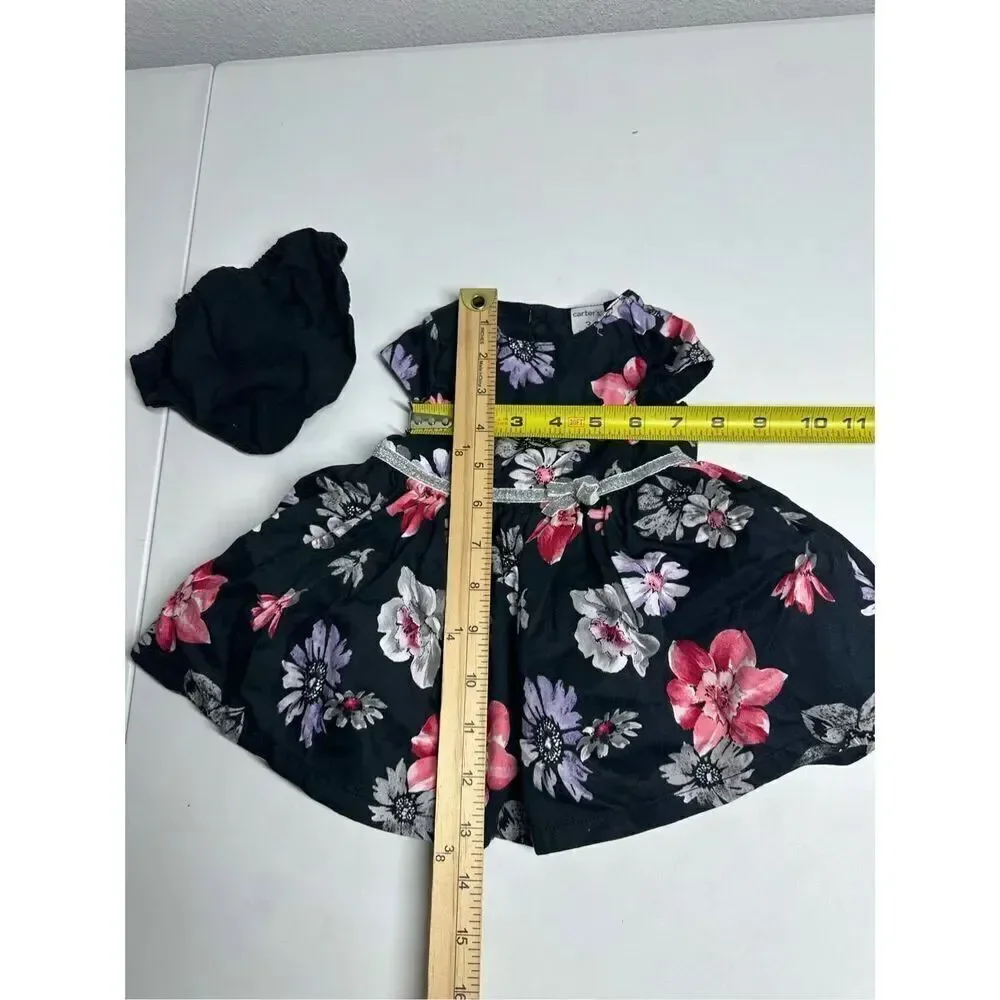 Carter's Girl's Baby Size 3M Cotton Floral Pattern Dress and Underpants